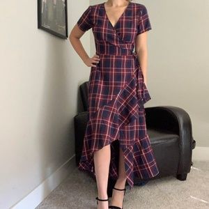 Plaid Wrap Dress